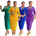 new arrivalplus size african women's clothing elegancefashiondress studded high waist figure-hugging hip skirt