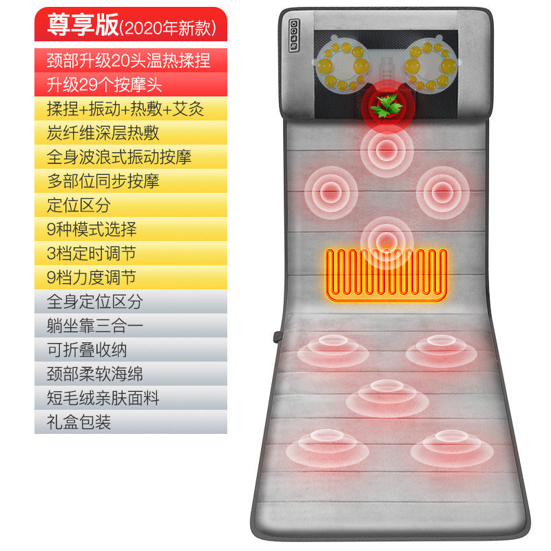 massage mattress, foldable full-body cervical massager, multi-functional home use hot compress lumbar support chair cushion - wholesale