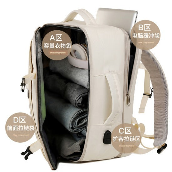 New Business Expansible Backpack USB Port Outdoor Commuter Laptop Bag Multifunctional Fashion Backpack
