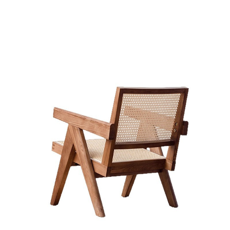 Casual chair recliner white ash solid wood feet living room balcony bedroom for home rest nap lazy small sofa chair