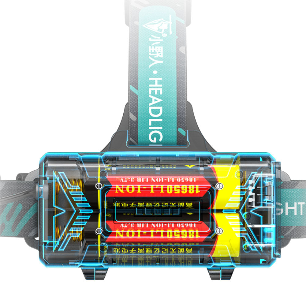 LED strong light headlight P50 retractable zoom USB charging, outdoor waterproof fishing camping household head-mounted flashlight