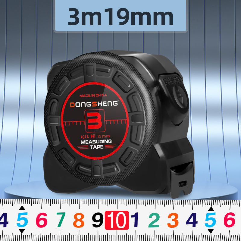 Dongsheng's new colorful self-locking steel tape measure is 3 meters, M5 meters, 7.5 meters, 10 meters, anti-drop, non-cutting hands,  box ruler.