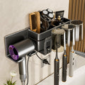 Gun gray toothbrush holder storage rack detachable washable bathroom punch-free wall-mounted electric tooth cup mouthwash cup hair dryer