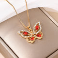 Wholesale alloy butterfly necklace with diamond accents - new european and american cross-border jewelry, statement pendant, minimalist and versatile women's choker