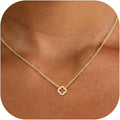 Amazon's popular new double oval overlapping pendant necklace, fashionable and versatile for commuting, a must-have necklace for women