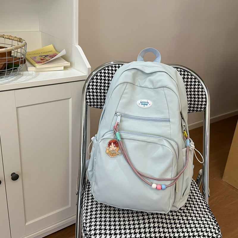 New arrivalstylish pain layer dual-purpose school bag large capacity pure color detachable pain bag primary school student middle school student backpack