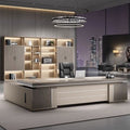 Luxury executive desk and chair set - modern minimalist ceo desk for managers and executives - leadership office computer desk