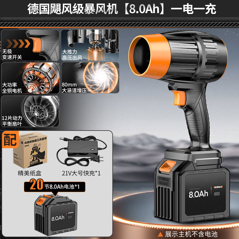 High-power industrial-grade blower with turbine fan – powerful air blower for dust, leaves, and snow removal (lithium battery powered)