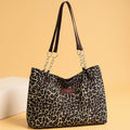 High-end, large-capacity women's tote bag - stylish leopard print handbag, minimalist and versatile shoulder bag, commuter underarm bag