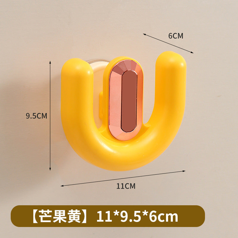 New arrival: no-drill dopamine suction cup u-shaped shelf - wall-mounted organizer for bathroom and toilet, with drainage function