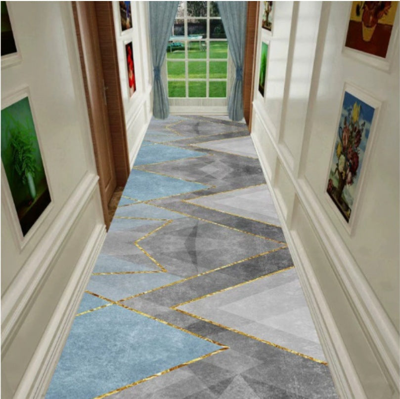 Minimalist modern 3d printed non-slip hallway carpet, hotel, mall, lobby, aisle floor mat roll, home use