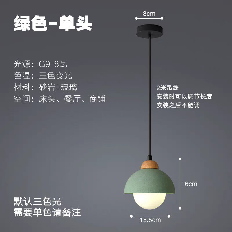 Classy bedroom bedside small chandelier single head medieval wabi-sabi style japanese styleretro restaurant bar table wood cream style
