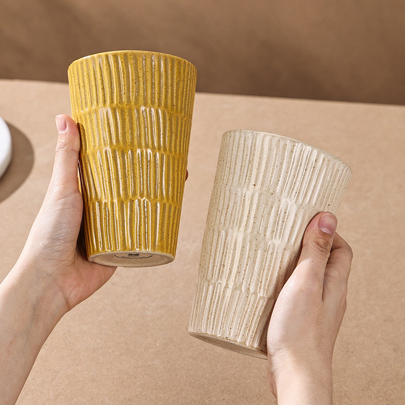 2022 new american-style creative stoneware ceramic mug - high-value, large capacity office coffee mug & breakfast cup
