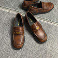 Ready to ship! trendy and versatile new genuine leather penny loafers with suede uppers and flat soles