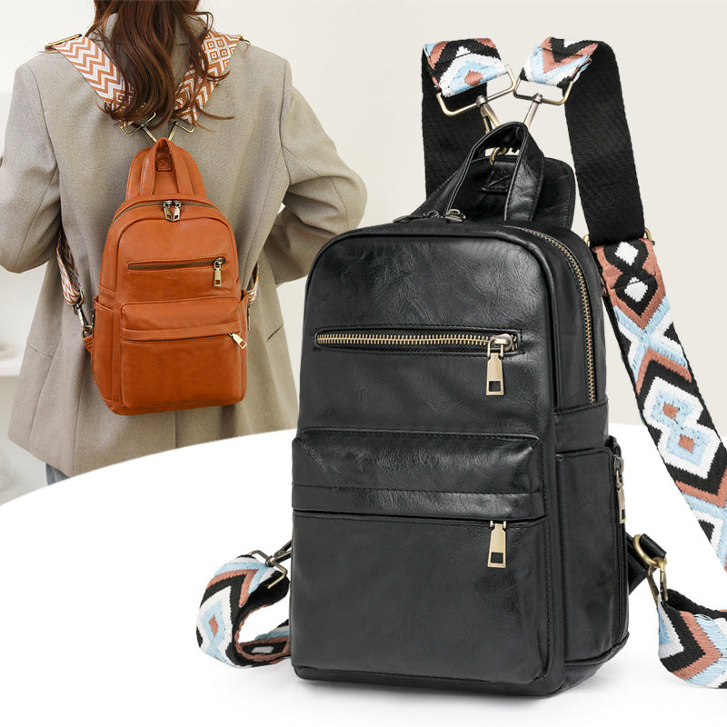 Cross-border small backpack backpack women's new bag pu women's bag, set lightweight backpack backpack commuting