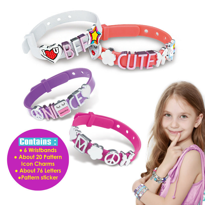 Cross-border  export girl jewelry set DIY children's bracelet set box hardcover creative women's beaded gift box