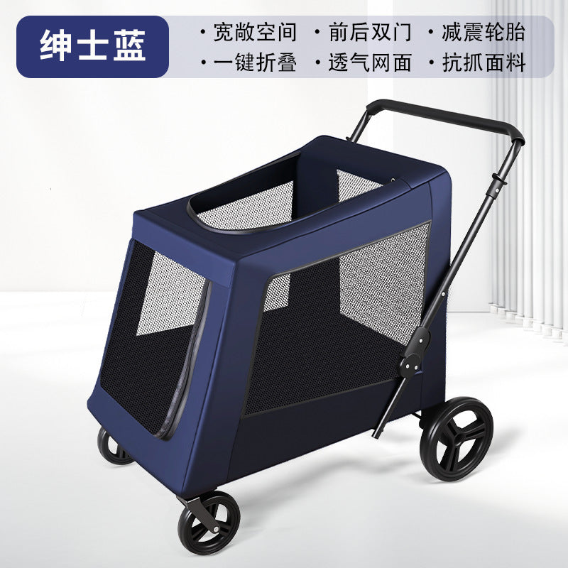 Multi-functional pet stroller for medium to large dogs - outdoor travel, large capacity, portable, foldable, cross-border dog cart