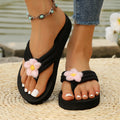 Flip-flops 2025 new arrivalexport cross-border large size sandals amazon fashion comfortable wedge flower slippers