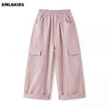 autumn new arrival: stylish wide-leg cargo pants for girls - trendy, cool, and casual