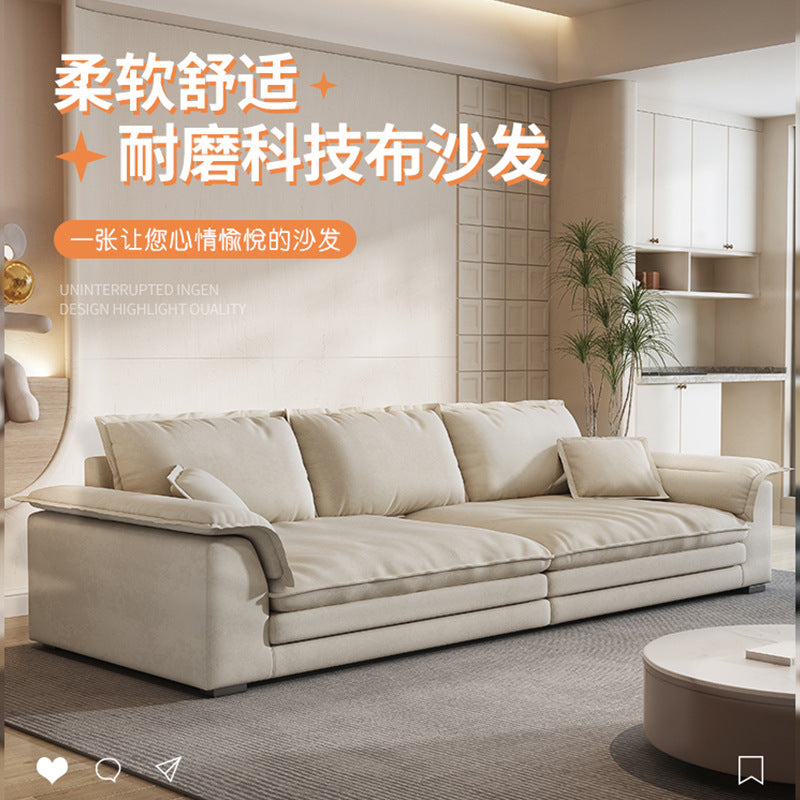 Italian modern normcore living room straight row sailboat fabric latex sofa ins style cream style foshan furniture wholesale