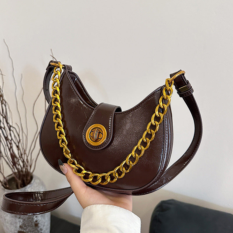 Cross-border bags Women's trendy fashion shoulder bags Women's casual saddles Daily travel trendy versatile underarm women's bags