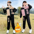 Girls' winter new arrivals set : stylish outerwear for older girls, plus fleece-lined thickened casual outfit for little girls