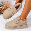 export plus size chunky sole snow boots for women,  winter new fashion casual slip-on short snow boots