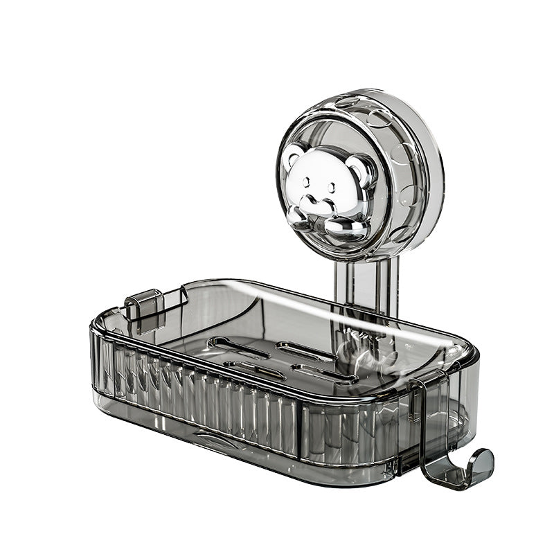 No punching in the bathroom, wall-mounted soap box in the bathroom, no water accumulation, household drain cartoon suction cup soap rack