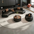 new luxury black semi-circular office sofa set - ideal for business meetings and reception areas