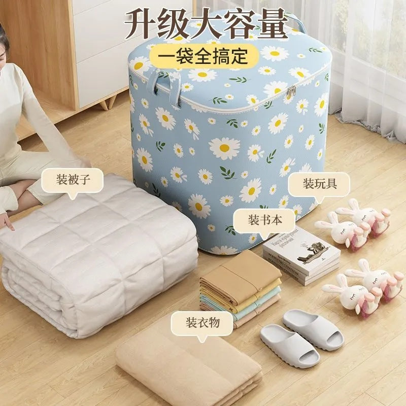 Daisy Quilt Storage Bag Thickened Large Capacity Moving Packing Bag Household Clothes Quilt Finishing Box Storage Bag