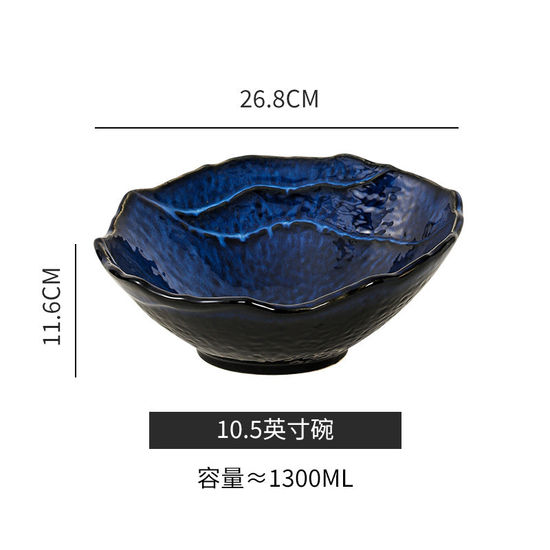 Salmon sashimi ice plate high-end ceramic seafood platter buffet plate sashimi plate japanese cuisine tableware