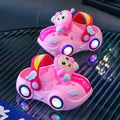Kids slippers summer baby girl car bright light indoor soft bottomnon-slip sandals slippers boy egg hole shoes