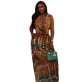 European and american style cross-border casual commute women's printed swing neck color block skirt set sleeveless summer cool new two-piece outfit