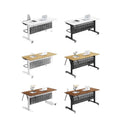 Conference table and chair set - mobile, foldable, splicable, long table with wheels, multifunctional office desk, training table and chair combination