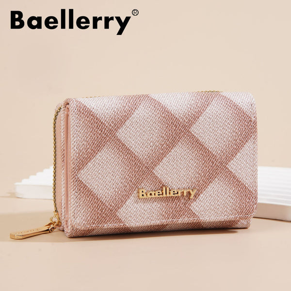 New women's short wallet baellerry Korean version three-fold multi-card wallet organ zipper change bag