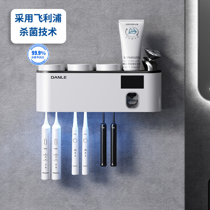 UV toothbrush sterilizer Smart sterilization cup Brushing cup holder Wall-mounted electric mouthwash cup rack
