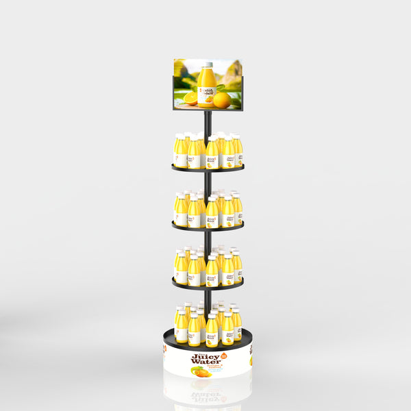 Laitu Customized Beverage Display Rack Convenience Store Promotional Sparkling Water Display Rack Floor-to-ceiling metal multi-layer beverage rack
