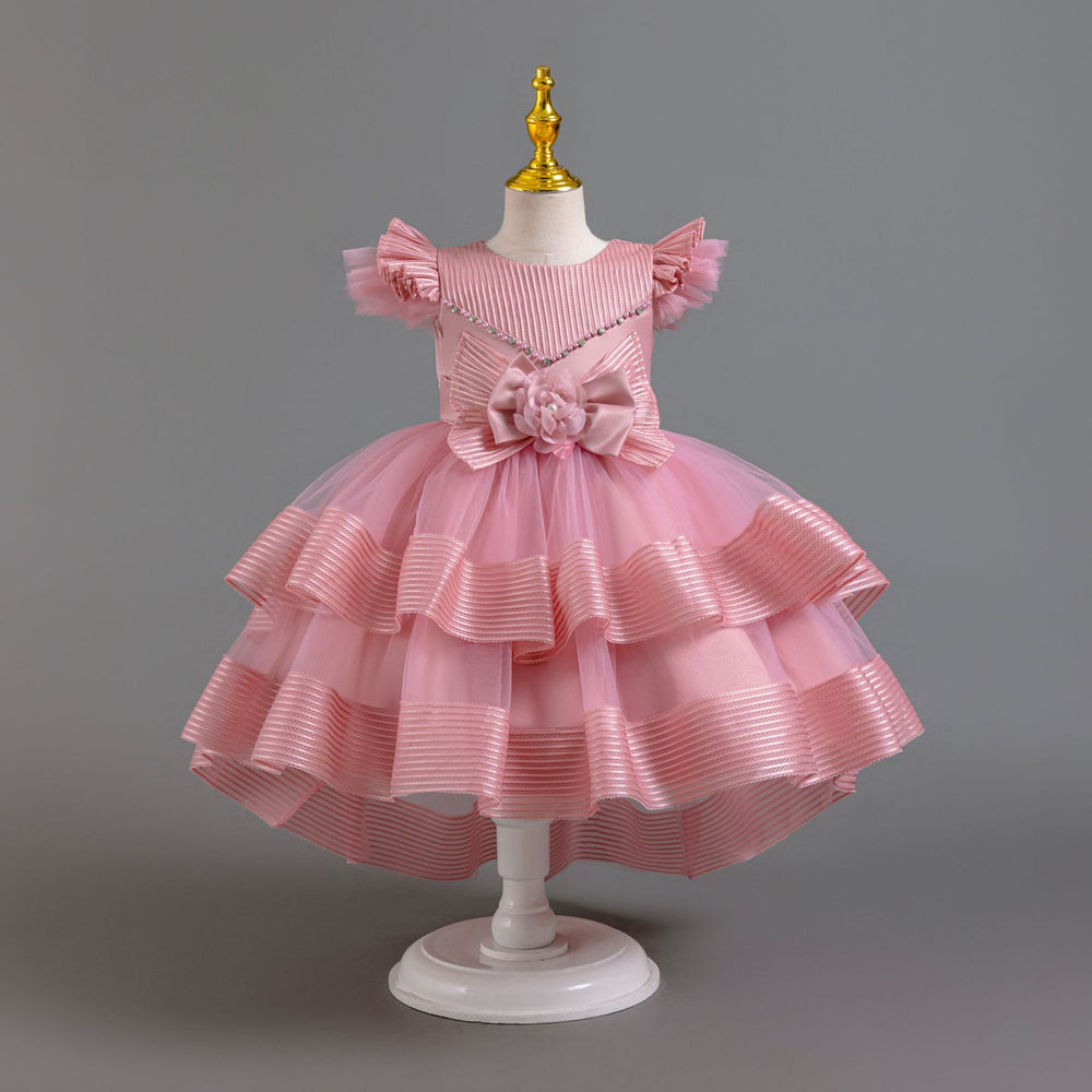 Exportin stock trailing evening dress airplane sleeve tutu princess dress girl banquet dress girl dress