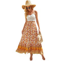 high-waisted rayon printed button-down slit midi skirt - perfect for beach vacations