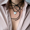 Wholesale heart cross pendant necklace - trendy adjustable choker with star accents for women (us/eu cross-border)