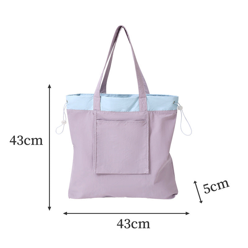 Beilian's new bundle shopping bag, large foldable large-capacity shoulder bag, high-end and lightweight grocery shopping handbag.