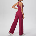 fashionpure color tight high elastic long racerback sports suit running fitness yoga clothes two-piece set