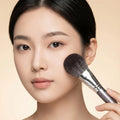 Beginner's wooden handle makeup brush set - complete beauty tool kit with blush, eyeshadow, foundation, and other brushes