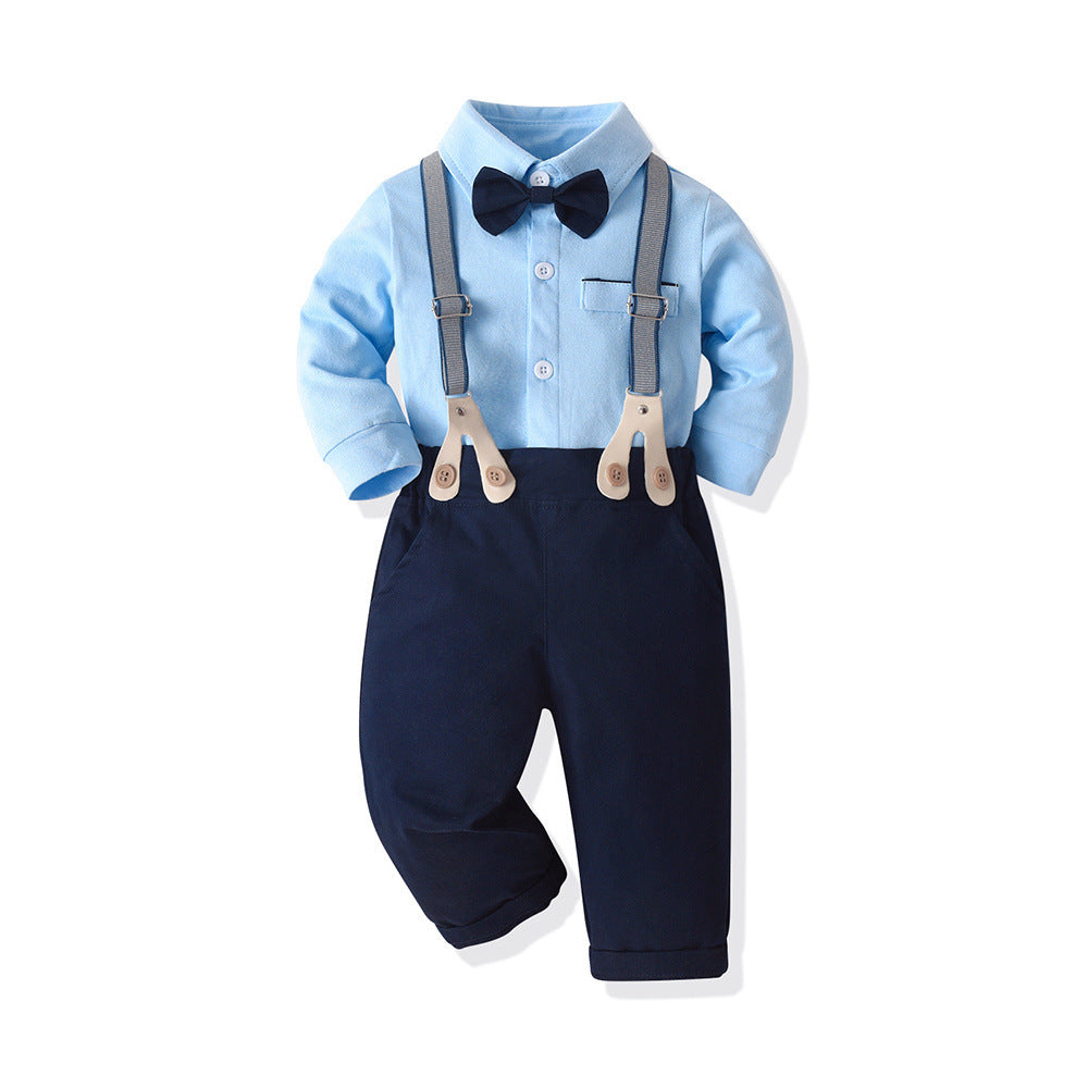 Boyssuitspring style baby overalls knittingoutwear little master gentleman dress baby suit clothes