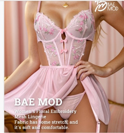 Exportsexycut out transparent temptation pajamas mesh see-through tutu skirt suspender nightgown home clothes suit