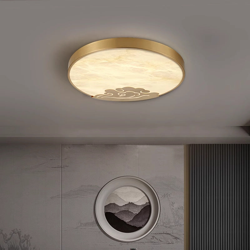Ultra-thin led ceiling light New Chinese all-copper ceiling light Simple modern kitchen Study Balcony Room Bedroom light