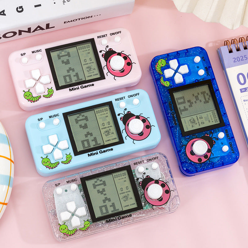 handheld tetris game console handle internet celebrity keychain backpack pendant supermarket grab machine gift