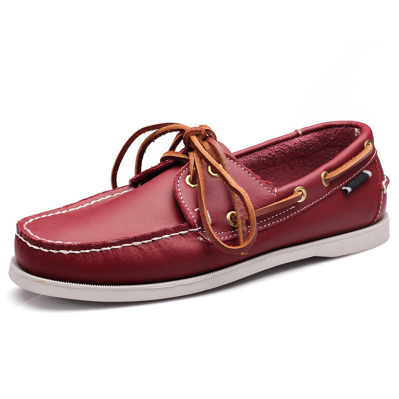 Casual leather shoes for men - export quality, hand-stitched, versatile cowhide dress shoes, boat shoes, low-cut business casual driving shoes