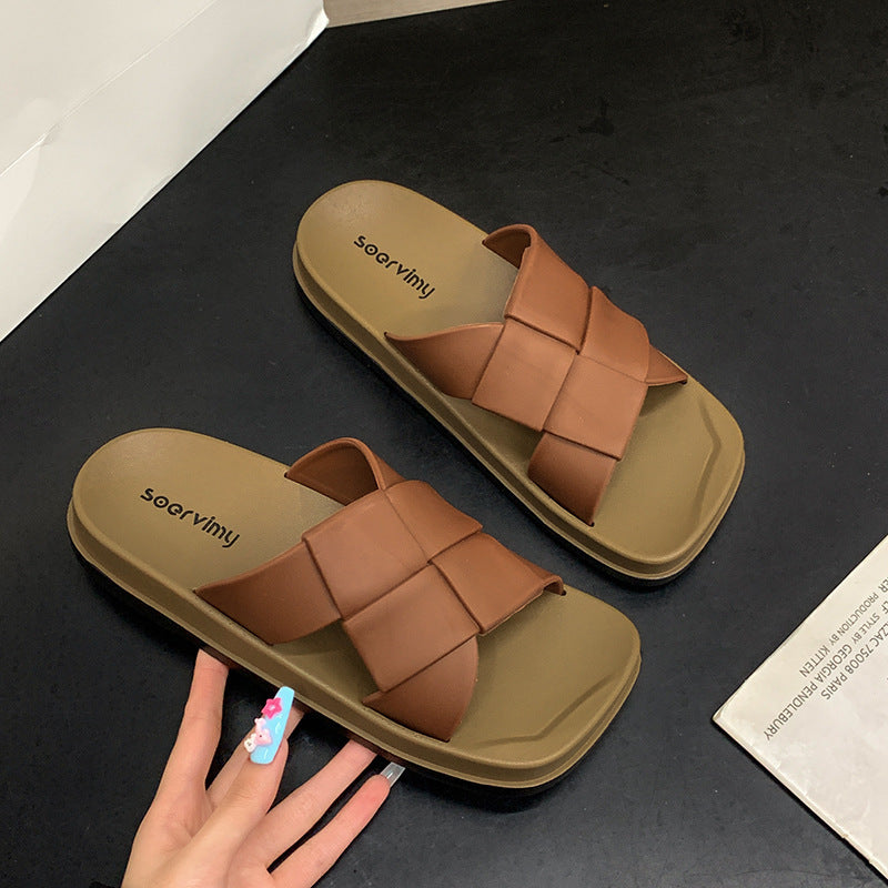 Women's versatile french-style square-toe slides - "cloud-like" comfort, breathable & non-slip beach sandals - new summer 2025 collection