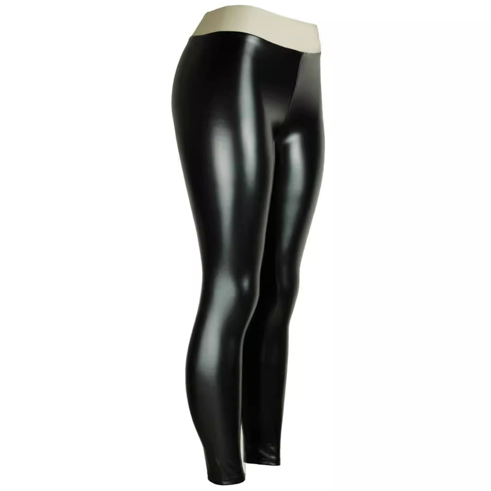Pu leather pants women's european and american plus size tight butt lifting bottom pants high waist women's pants skinny jeans